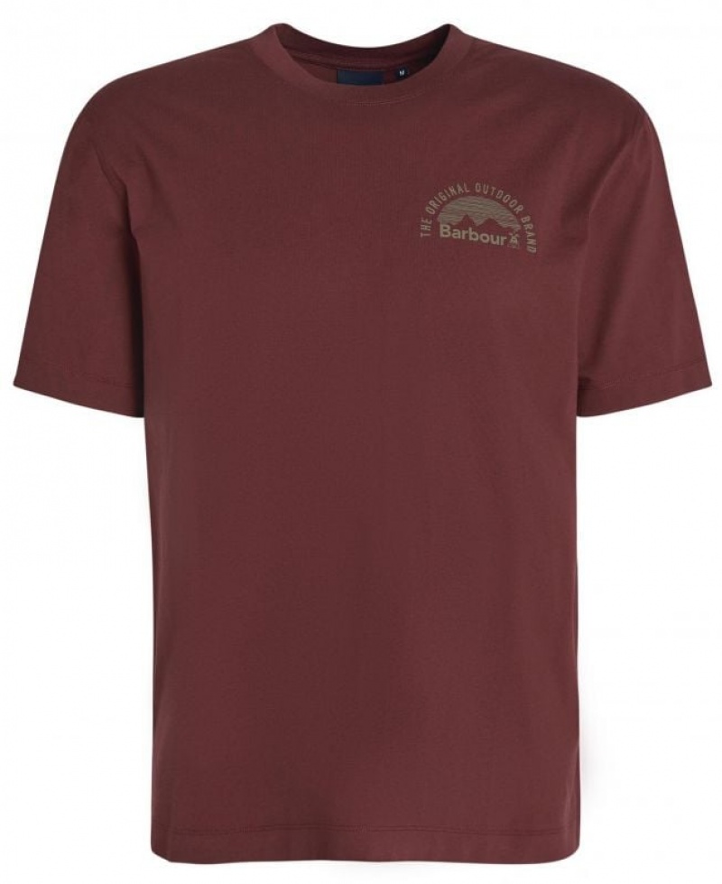 Burgundy Men Barbour Haydock T-Shirts | US-6034KVPLA