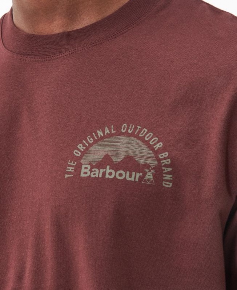 Burgundy Men Barbour Haydock T-Shirts | US-6034KVPLA