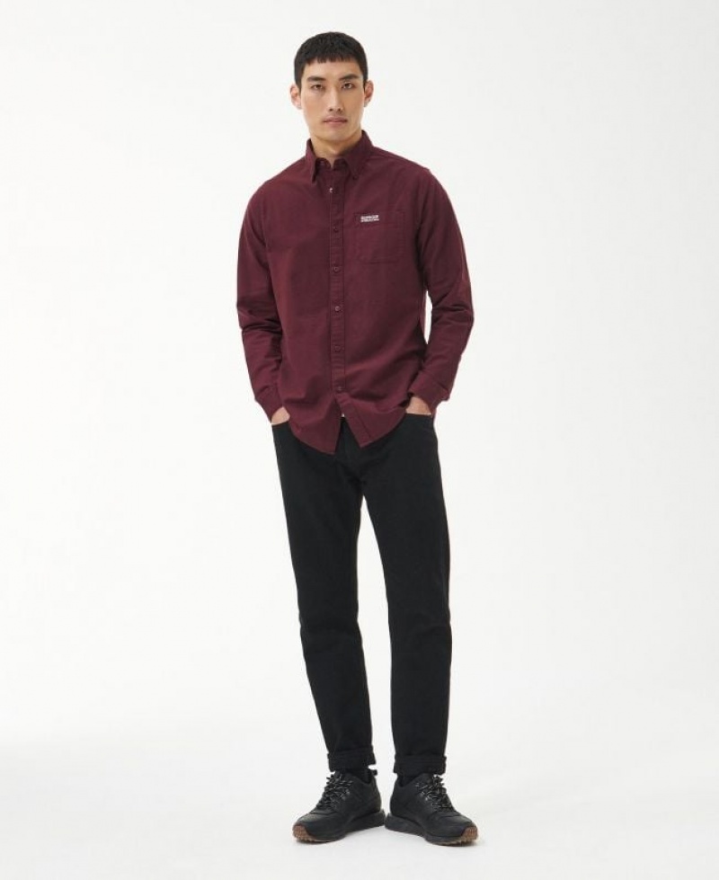 Burgundy Men Barbour International Kinetic Tailored Shirts | US-5734CYADB