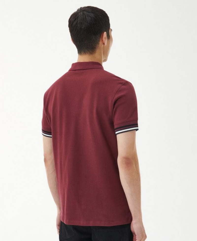 Burgundy Men Barbour International Metropolis Polo Shirt | US-7496CXOZY