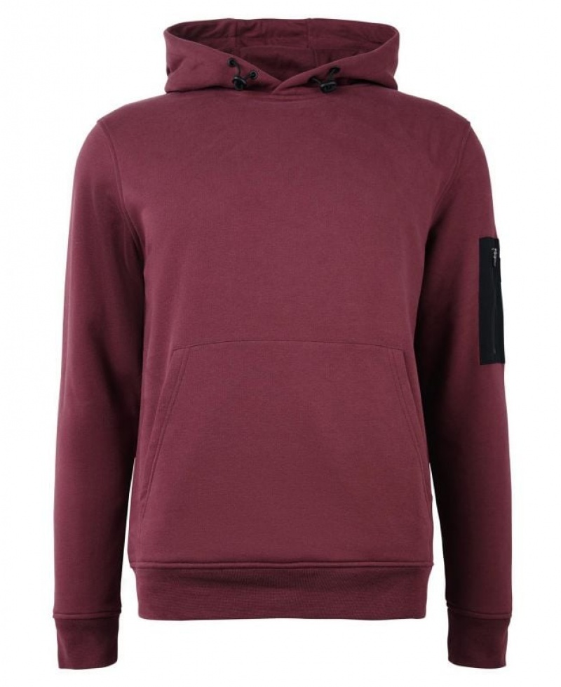 Burgundy Men Barbour International Tempo Hoodie | US-3954EXOLH