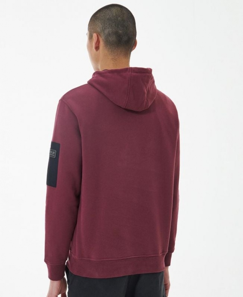 Burgundy Men Barbour International Tempo Hoodie | US-3954EXOLH