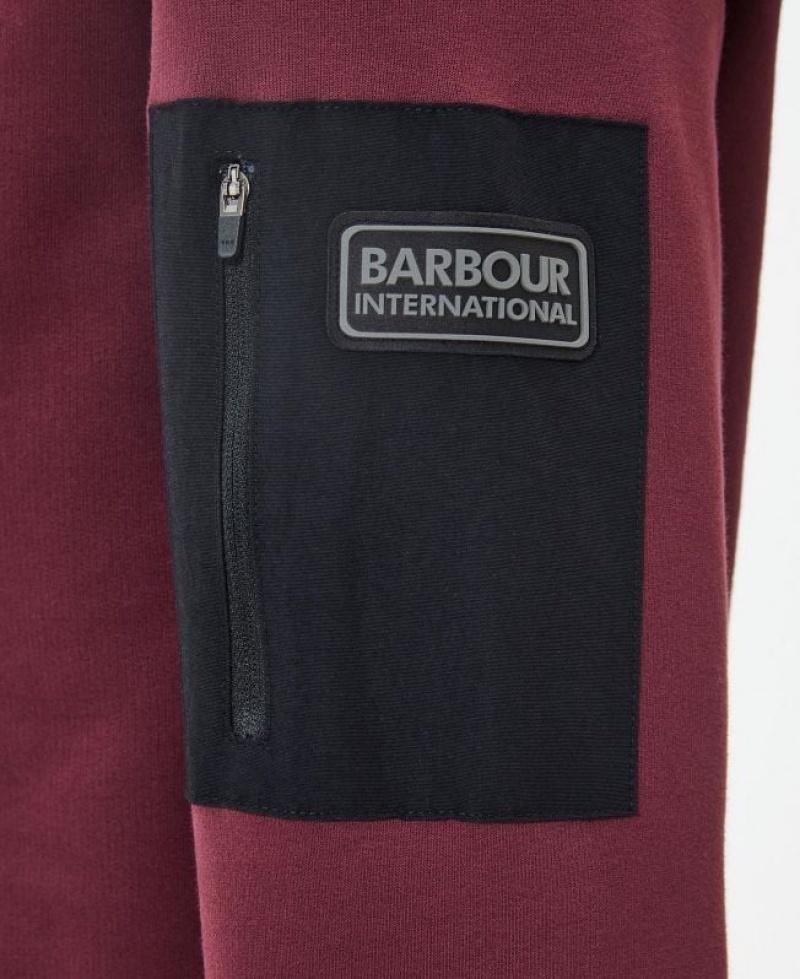 Burgundy Men Barbour International Tempo Hoodie | US-3954EXOLH