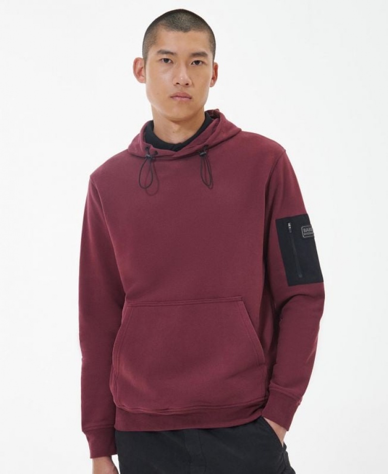 Burgundy Men Barbour International Tempo Hoodie | US-3954EXOLH