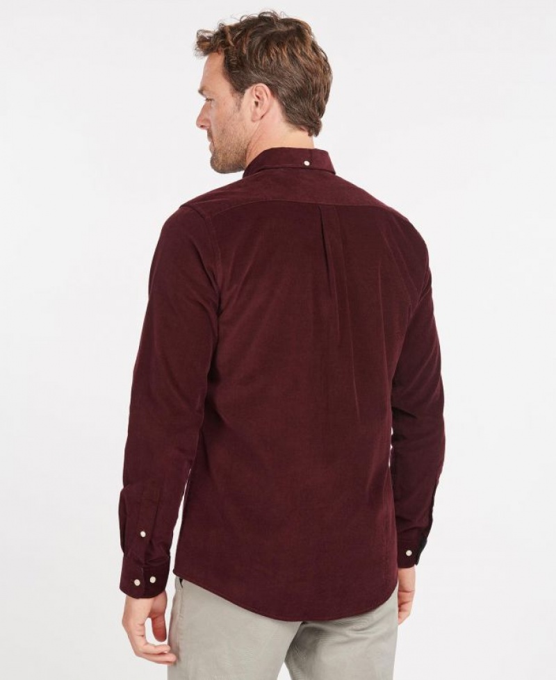 Burgundy Men Barbour Ramsey Tailored Shirts | US-3782SMZIT