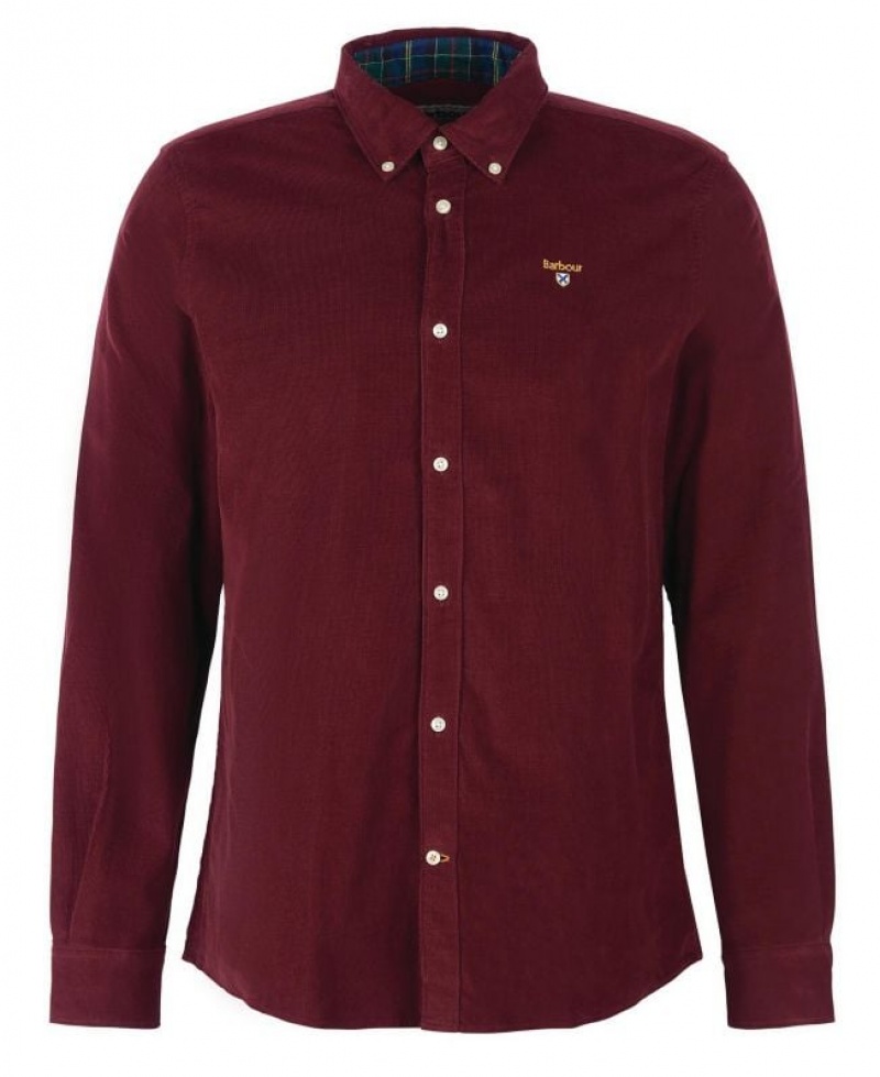 Burgundy Men Barbour Yaleside Tailored Shirts | US-7329QDJSF