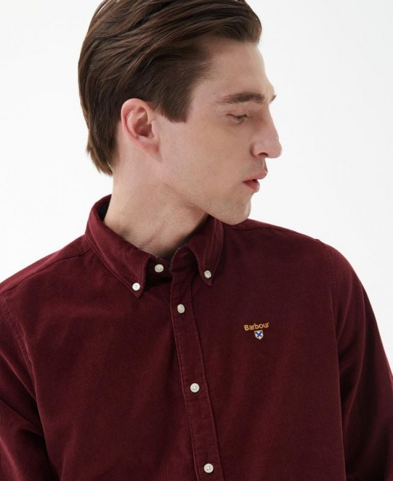 Burgundy Men Barbour Yaleside Tailored Shirts | US-7329QDJSF