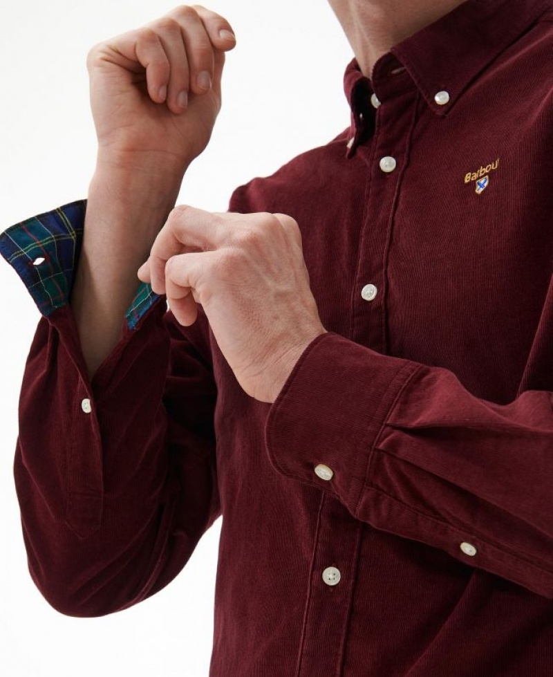 Burgundy Men Barbour Yaleside Tailored Shirts | US-7329QDJSF