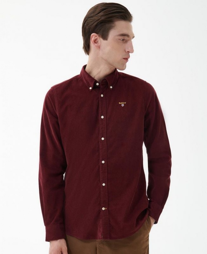 Burgundy Men Barbour Yaleside Tailored Shirts | US-7329QDJSF