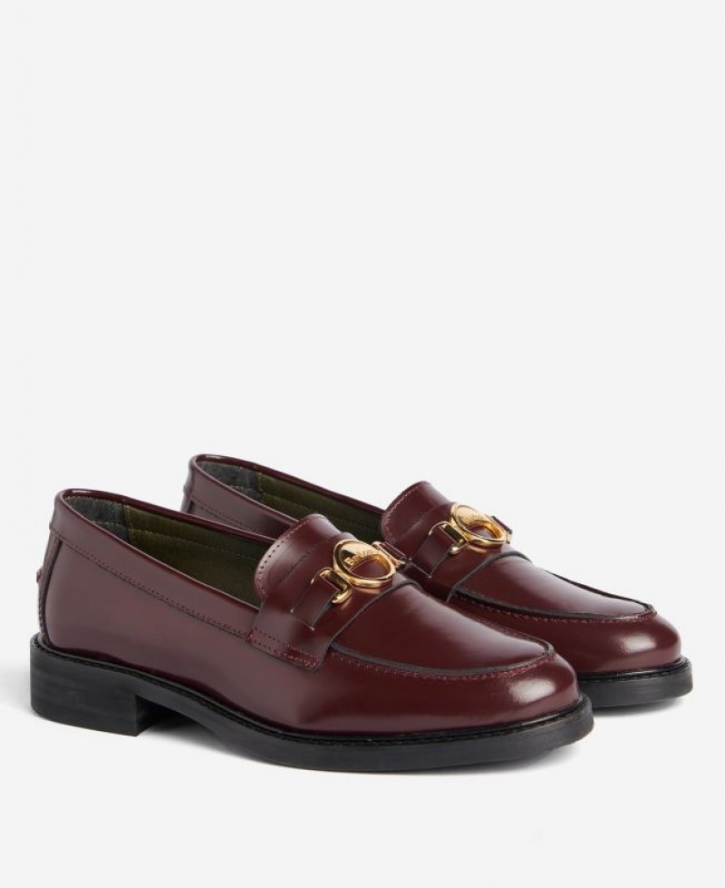 Burgundy Women Barbour Barbury Loafers | US-0163KGHIW