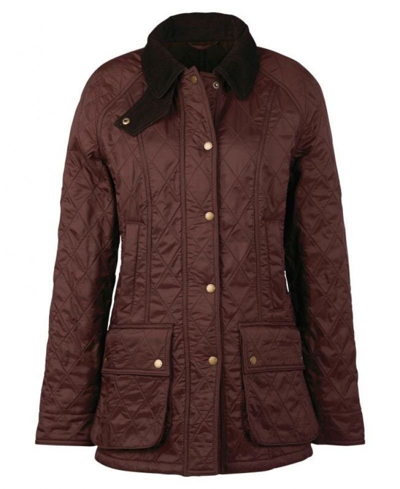 Burgundy Women Barbour Beadnell Polarquilt Quilted Jacket | US-8462MQCHV