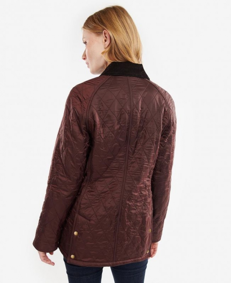 Burgundy Women Barbour Beadnell Polarquilt Quilted Jacket | US-8462MQCHV