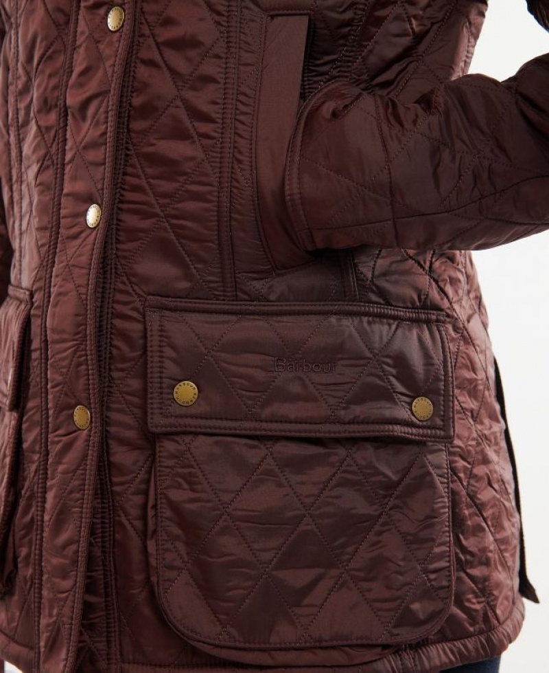 Burgundy Women Barbour Beadnell Polarquilt Quilted Jacket | US-8462MQCHV