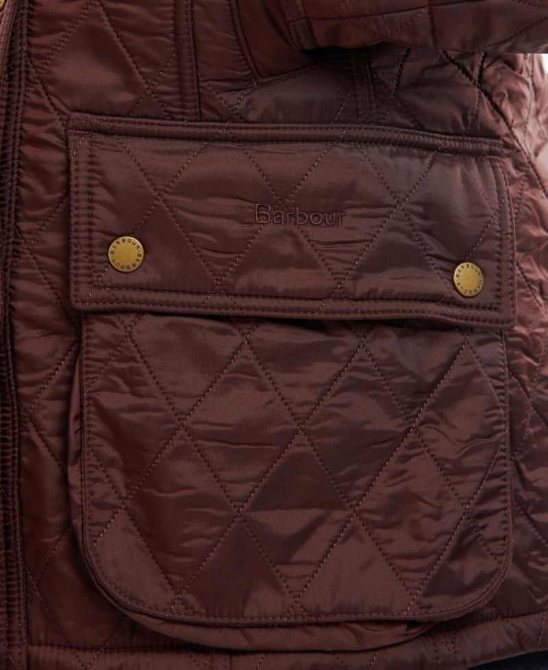 Burgundy Women Barbour Beadnell Polarquilt Quilted Jacket | US-8462MQCHV