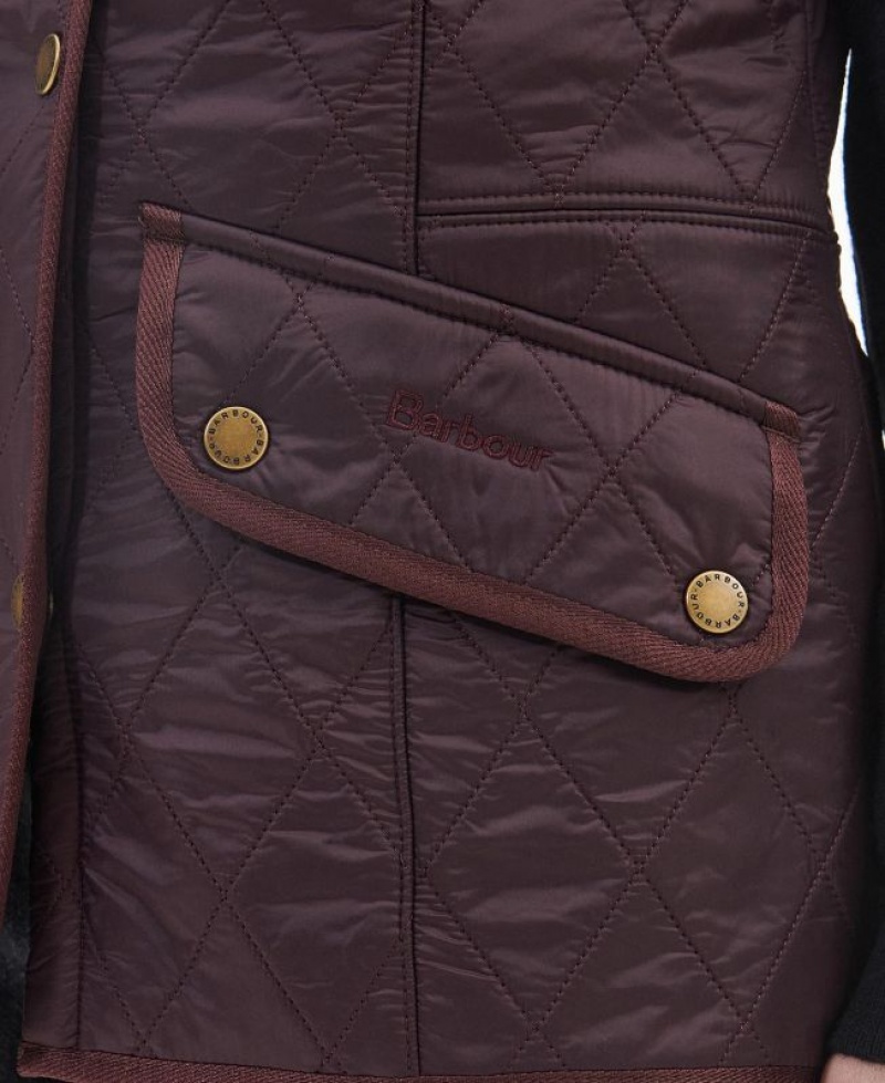 Burgundy Women Barbour Cavalry Vest | US-3782ZEKDJ