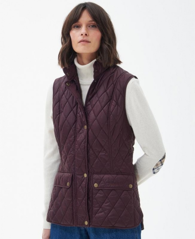 Burgundy Women Barbour Otterburn Vest | US-6534YGXTH