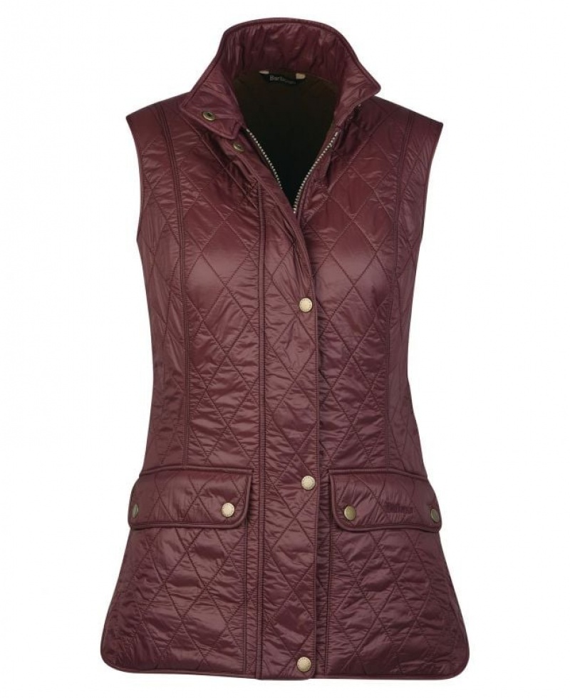 Burgundy Women Barbour Wray Vest | US-5403XOJNB