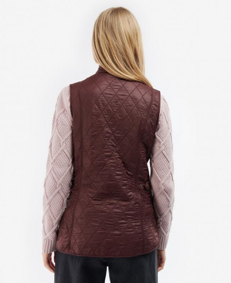 Burgundy Women Barbour Wray Vest | US-5403XOJNB