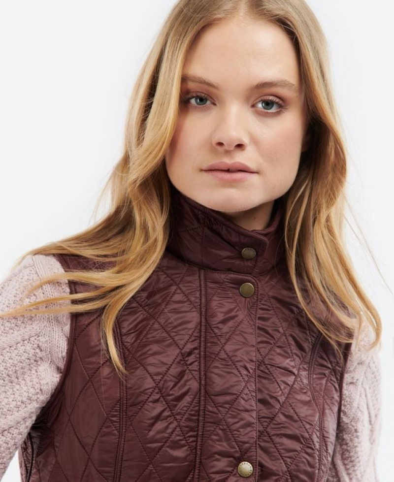 Burgundy Women Barbour Wray Vest | US-5403XOJNB