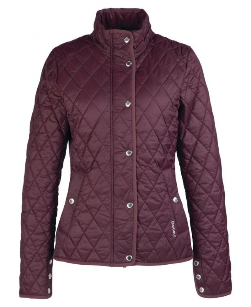 Burgundy Women Barbour Yarrow Quilted Jacket | US-3417TGRKS