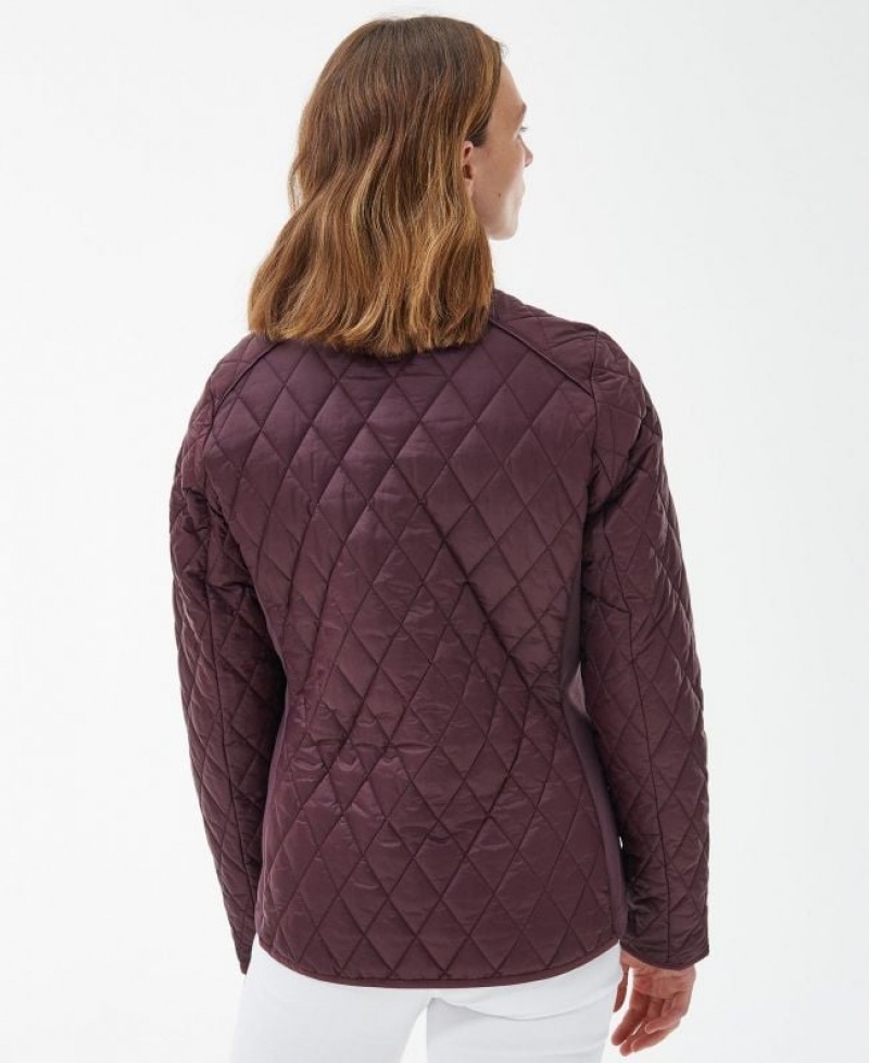 Burgundy Women Barbour Yarrow Quilted Jacket | US-3417TGRKS