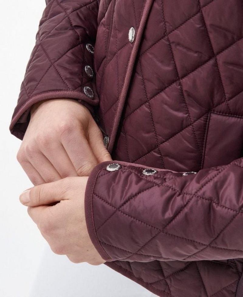 Burgundy Women Barbour Yarrow Quilted Jacket | US-3417TGRKS