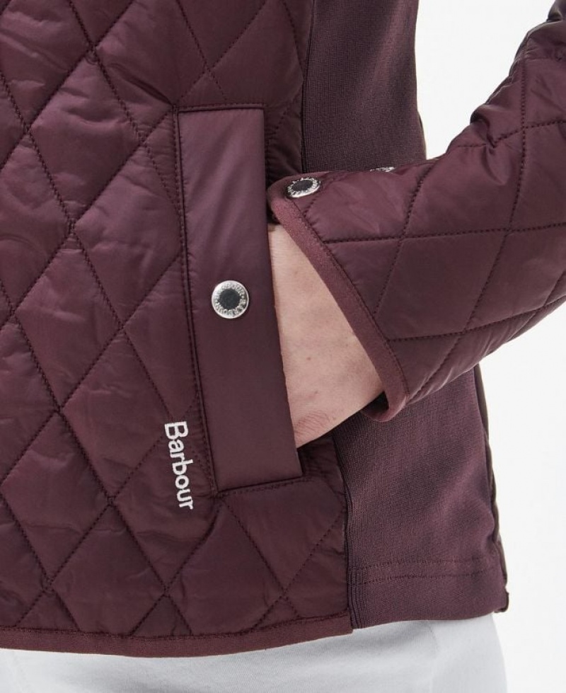 Burgundy Women Barbour Yarrow Quilted Jacket | US-3417TGRKS