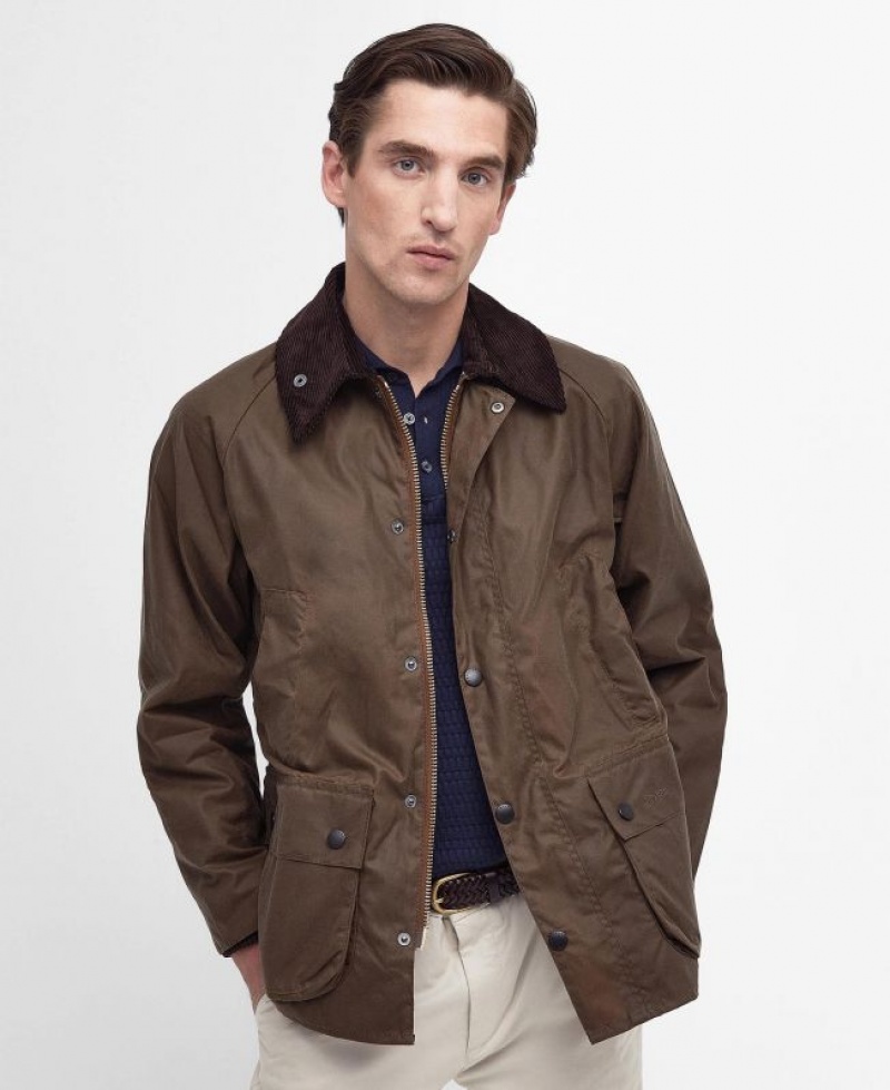 Chocolate Men Barbour Bedale Waxed Jacket | US-3479TLFMW