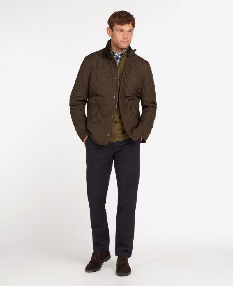 Chocolate Men Barbour Chelsea Sportsquilt Casual Jacket | US-0892CEHYF