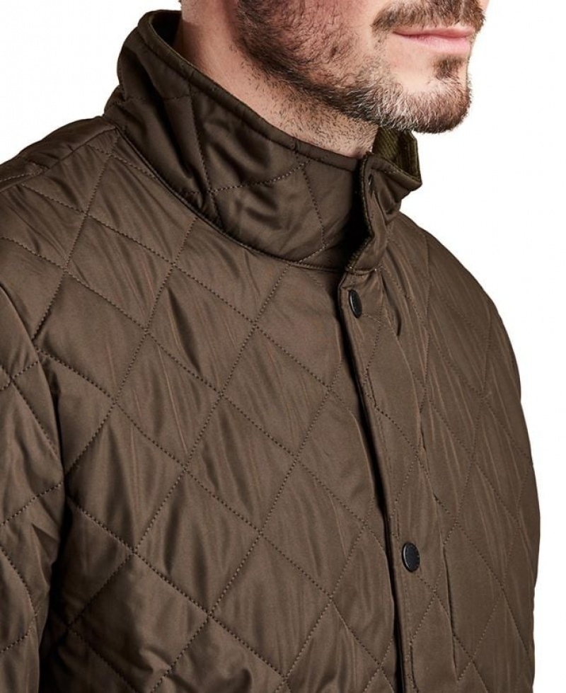 Chocolate Men Barbour Chelsea Sportsquilt Casual Jacket | US-0892CEHYF