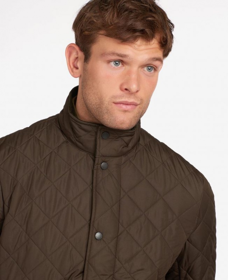 Chocolate Men Barbour Chelsea Sportsquilt Casual Jacket | US-0892CEHYF