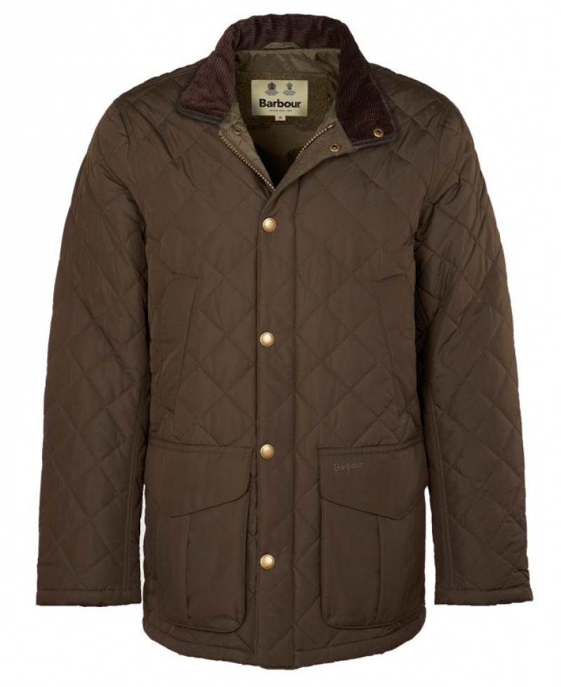 Chocolate Men Barbour Devon Quilted Jacket | US-1072PFQZV