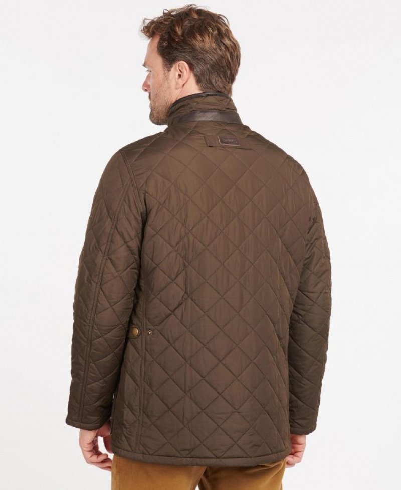 Chocolate Men Barbour Devon Quilted Jacket | US-1072PFQZV