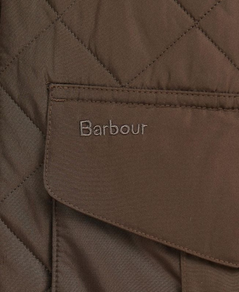 Chocolate Men Barbour Devon Quilted Jacket | US-1072PFQZV