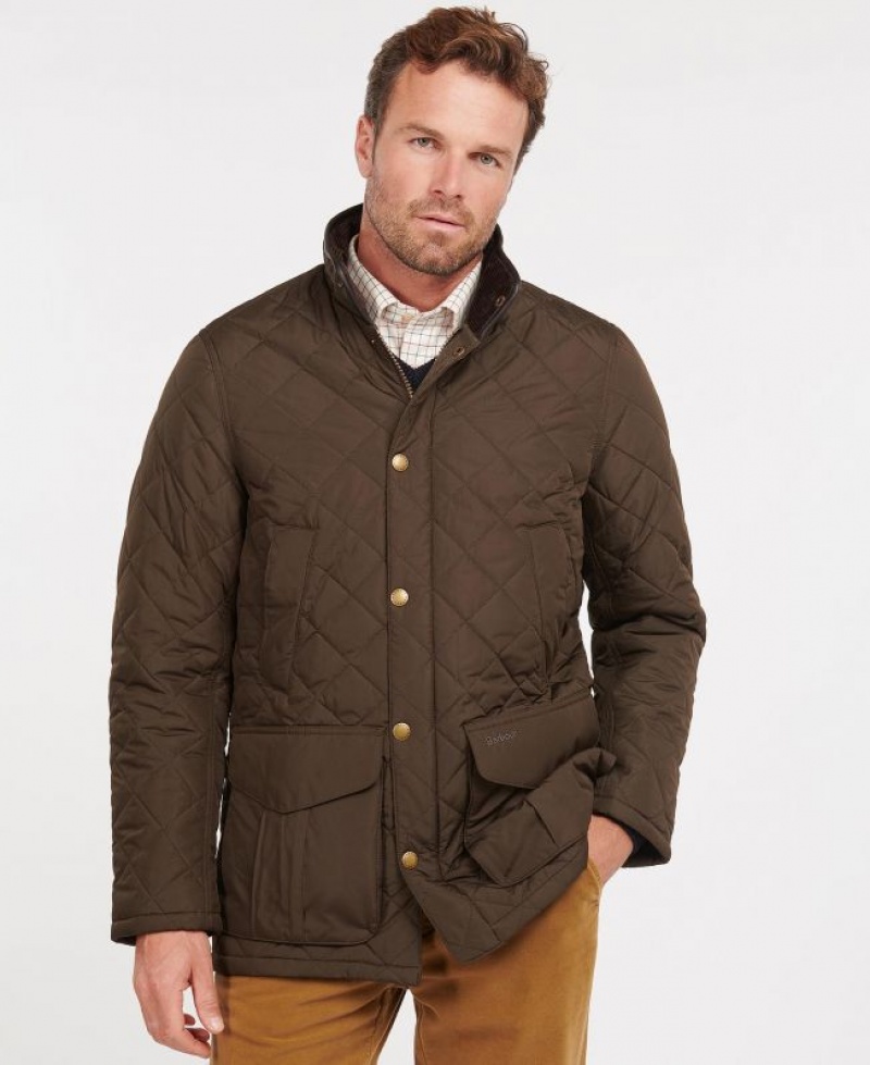 Chocolate Men Barbour Devon Quilted Jacket | US-1072PFQZV