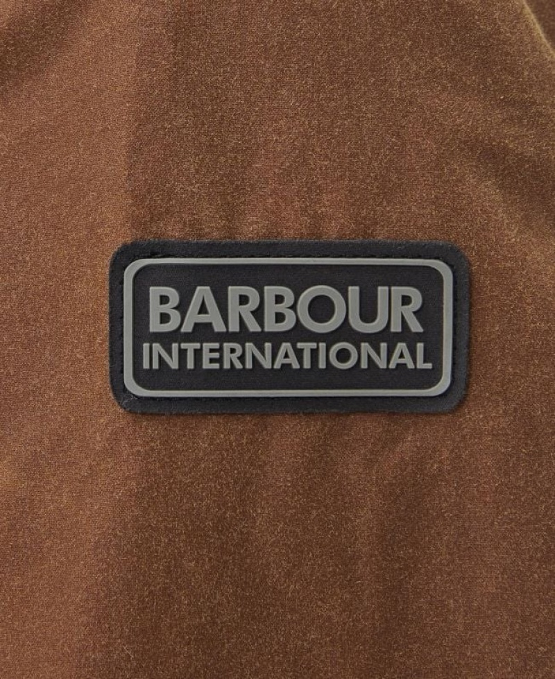 Chocolate Men Barbour International Cormer Waxed Jacket | US-1975CGOHW