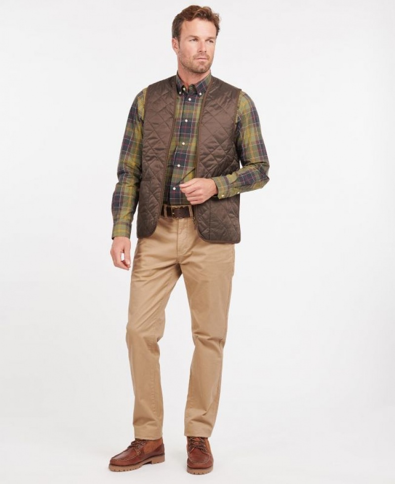 Chocolate Men Barbour Quilted Waistcoat/Zip-In Liner Vest | US-3561IEADY