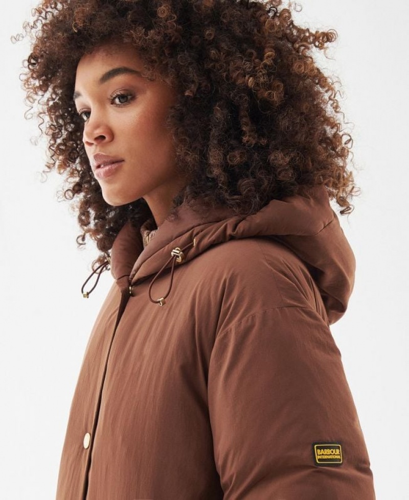 Chocolate Women Barbour International Metisse Rain Jacket | US-0132RNKOW