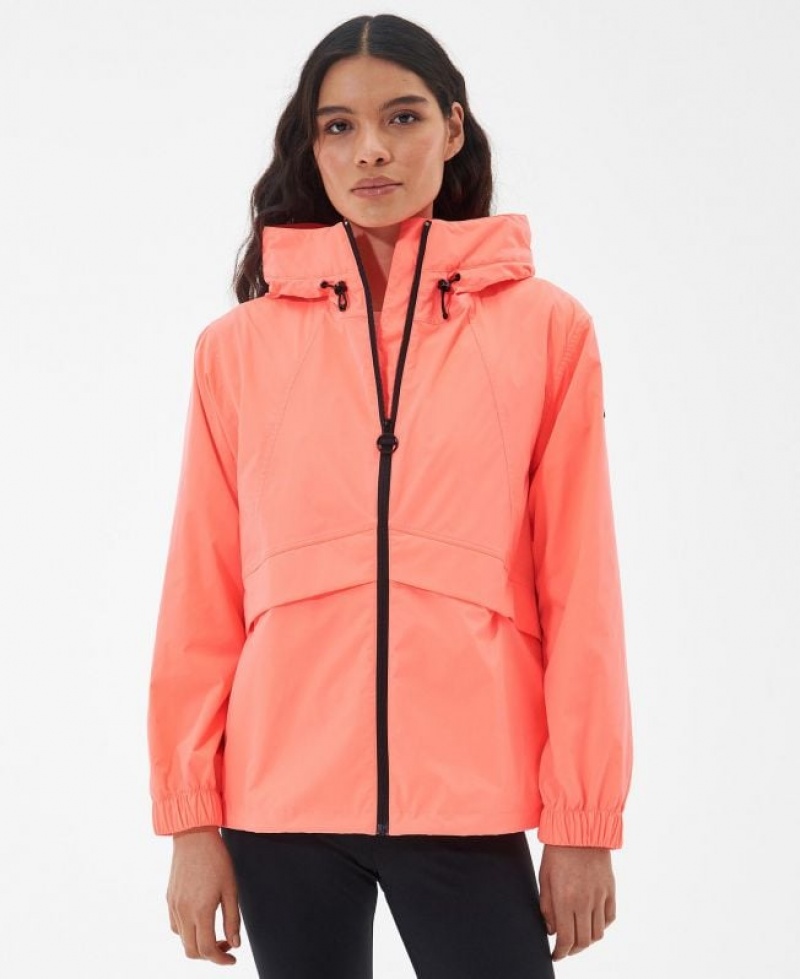 Coral Women Barbour International Northolt Rain Jacket | US-7015CBQMX