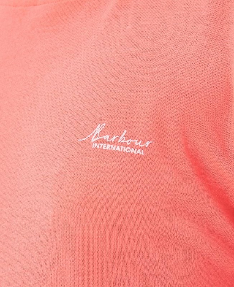 Coral Women Barbour International Sanderson T-Shirts | US-1473IKQGL