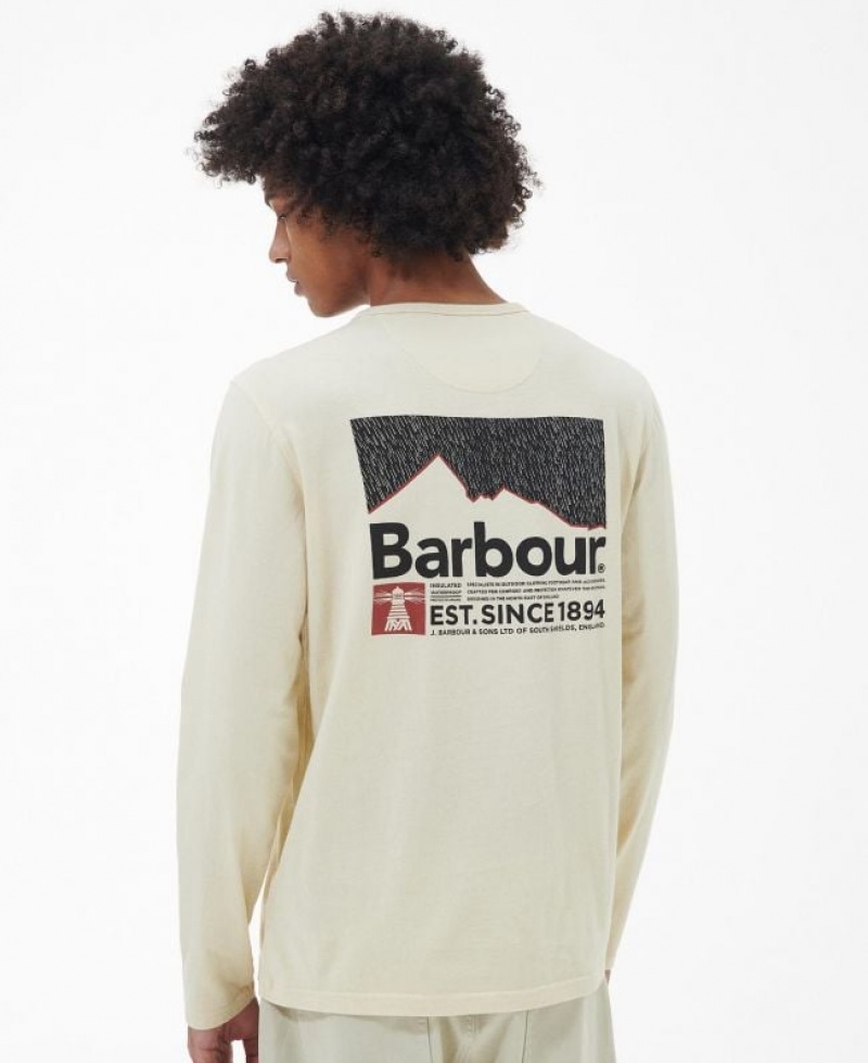 Cream Men Barbour Beacon Fairhill Graphic T-Shirts | US-8413QKTEY