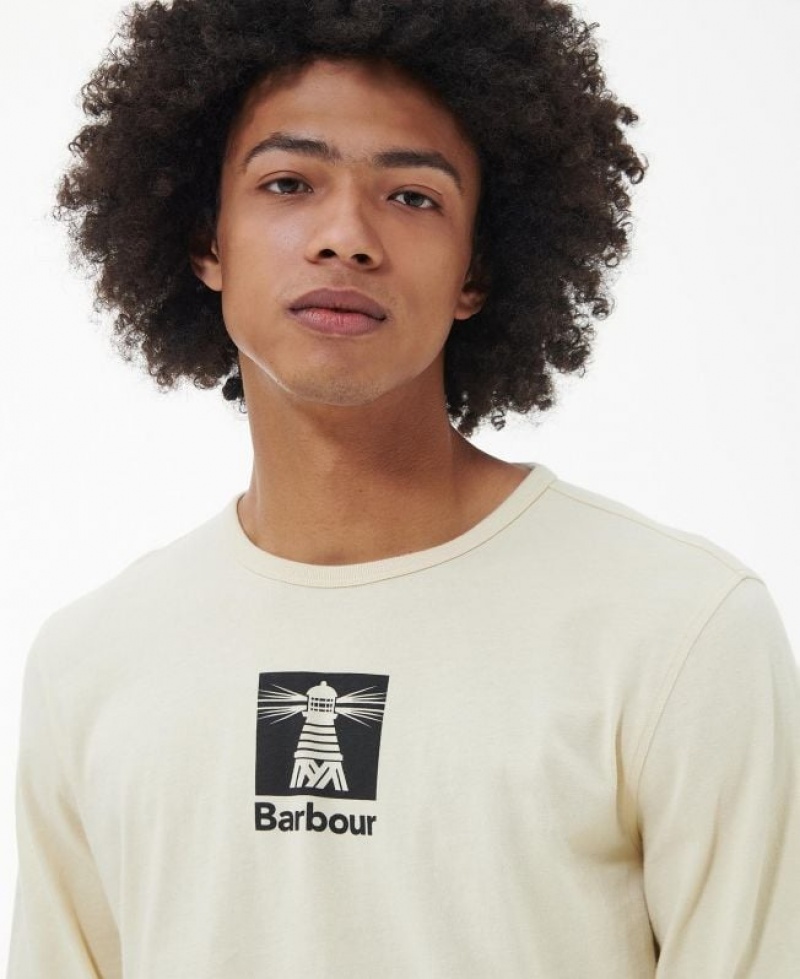 Cream Men Barbour Beacon Fairhill Graphic T-Shirts | US-8413QKTEY