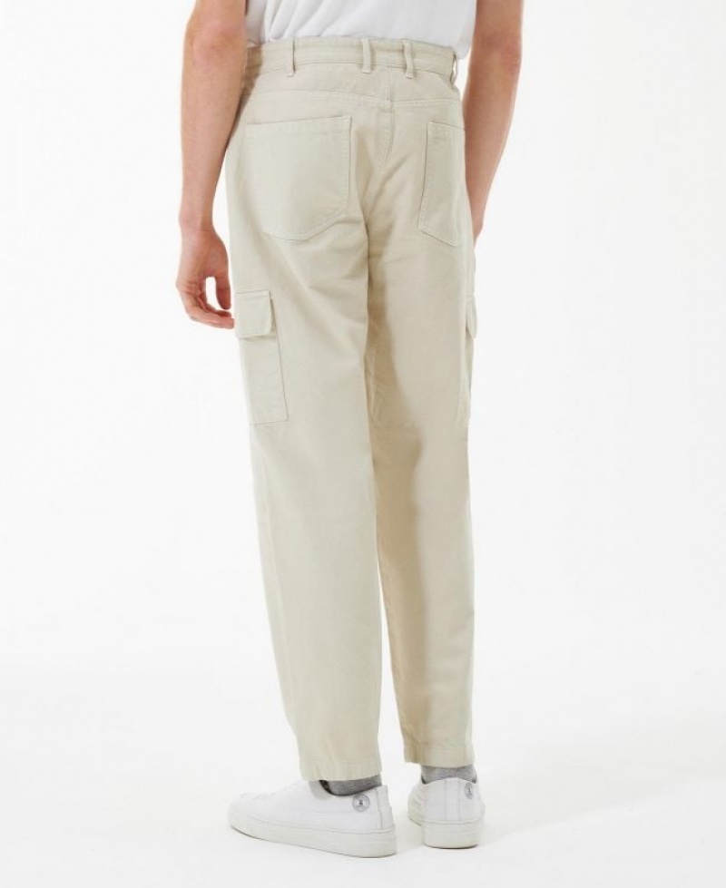 Cream Men Barbour Beacon Finch Cargo Pants | US-0483APLMC