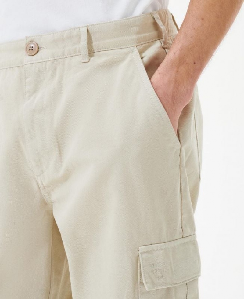 Cream Men Barbour Beacon Finch Cargo Pants | US-0483APLMC