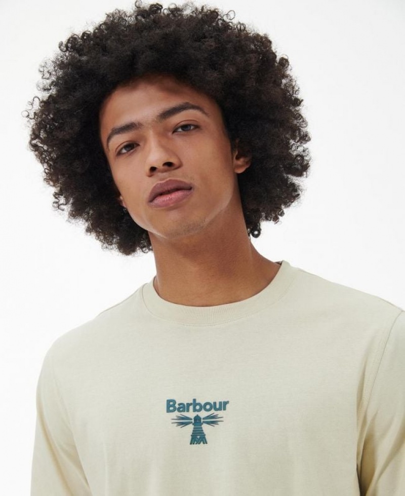 Cream Men Barbour Beacon Shadworth T-Shirts | US-8217YHUVK