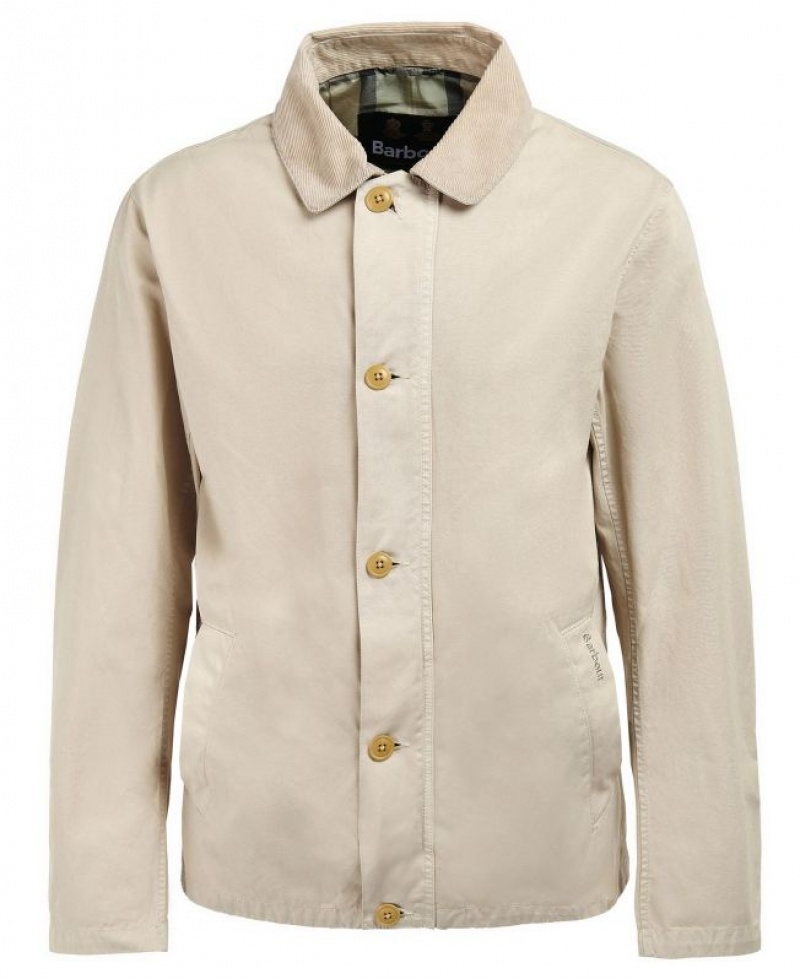 Cream Men Barbour Crimdon Casual Jacket | US-4961KGFMC