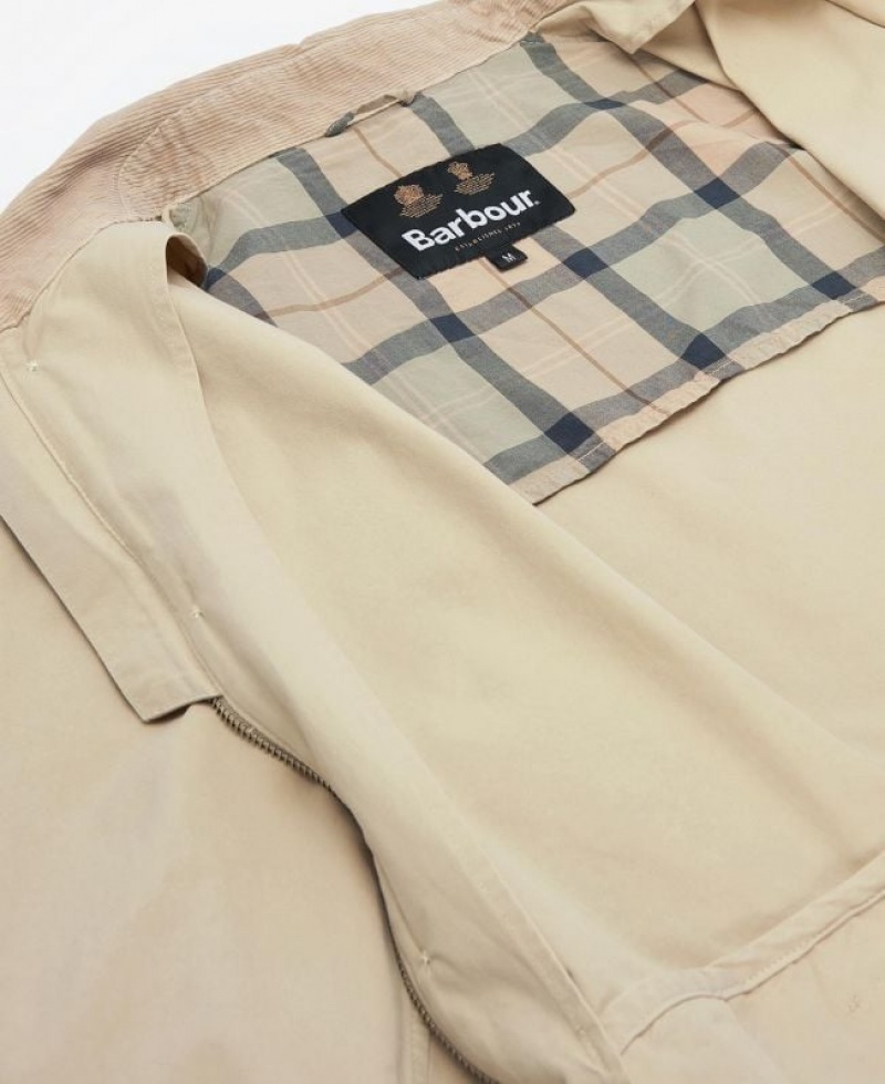 Cream Men Barbour Crimdon Casual Jacket | US-4961KGFMC