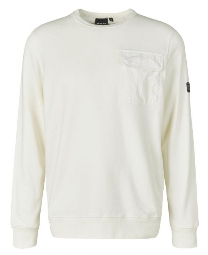 Cream Men Barbour International Banks Sweatshirt | US-5214KRCUX