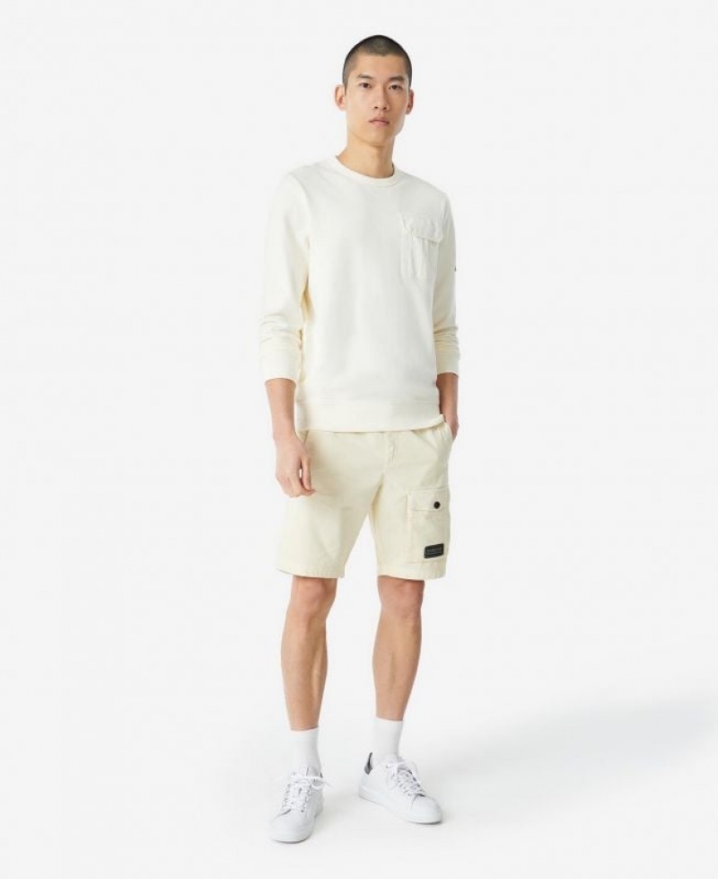 Cream Men Barbour International Banks Sweatshirt | US-5214KRCUX