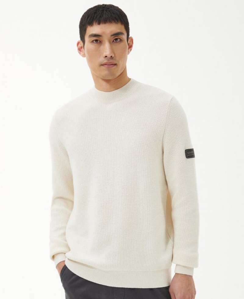 Cream Men Barbour International Corser Knitted Sweater | US-7508FXQBI